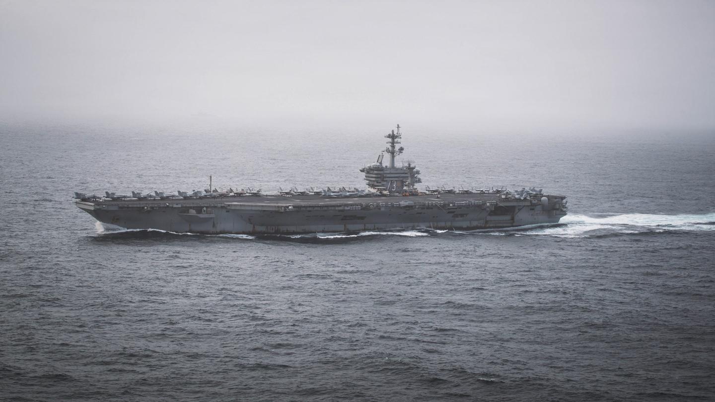 Nimitz-class aircraft carrier USS George Washington (CVN 73) conducts routine flight operations, Sept. 2, 2026.