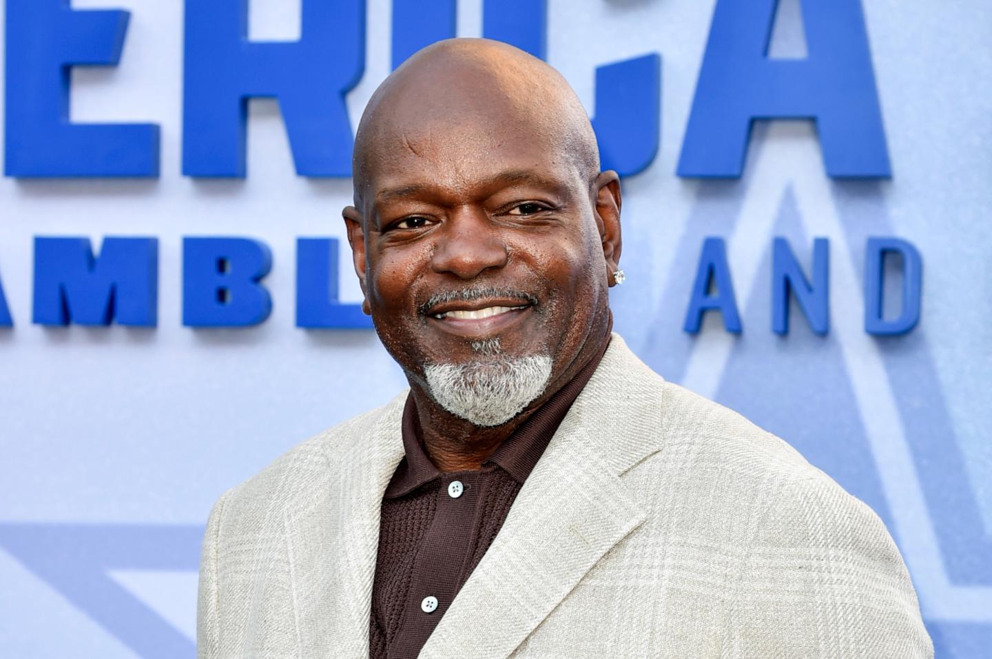 Emmitt Smith arrives at the premiere of "America's Team: The Gambler and His Cowboys" on Monday, Aug. 11, 2025, at The Egyptian Theatre in Los Angeles.