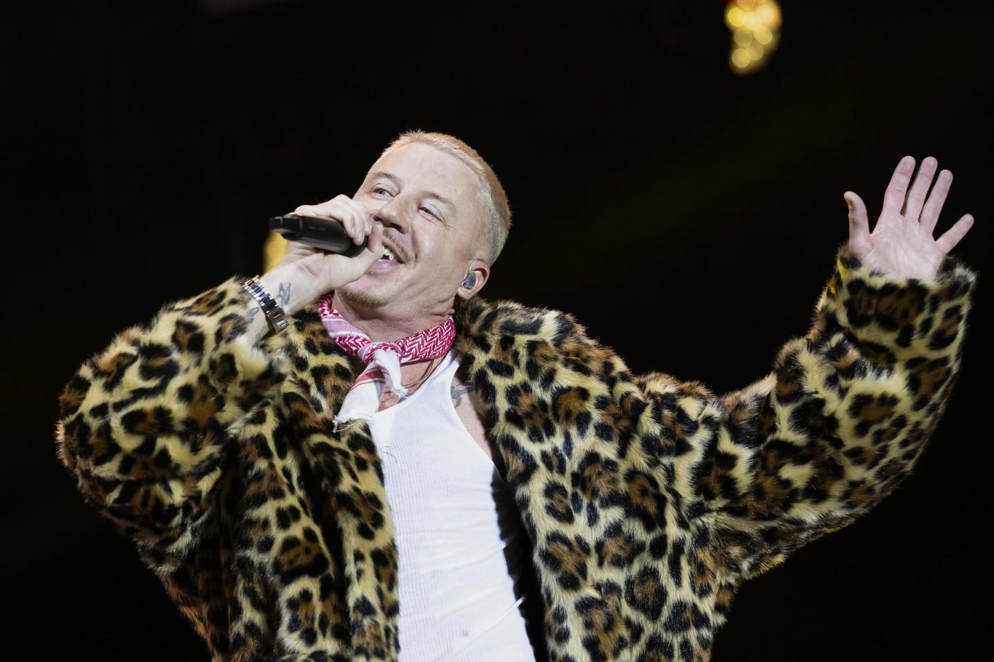 U.S. rapper Macklemore performs on the Main Stage at the 42th Gurtenfestival edition in Bern, Switzerland, Wednesday, July 16, 2025.