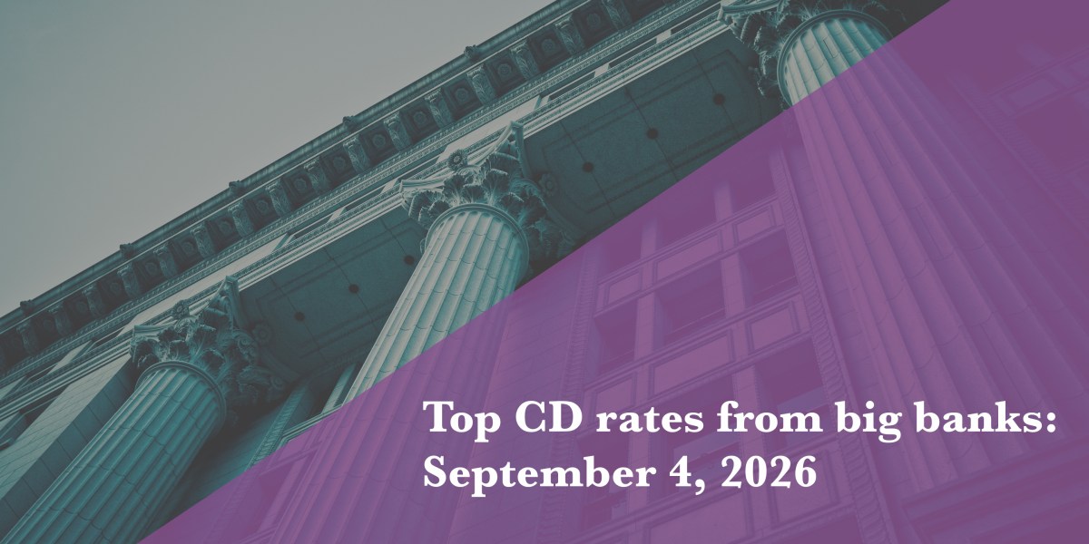 Top CD rates from major banks Sept. 4, 2026: Chase CDs, Bank of America CDs, Citibank CDs, and more