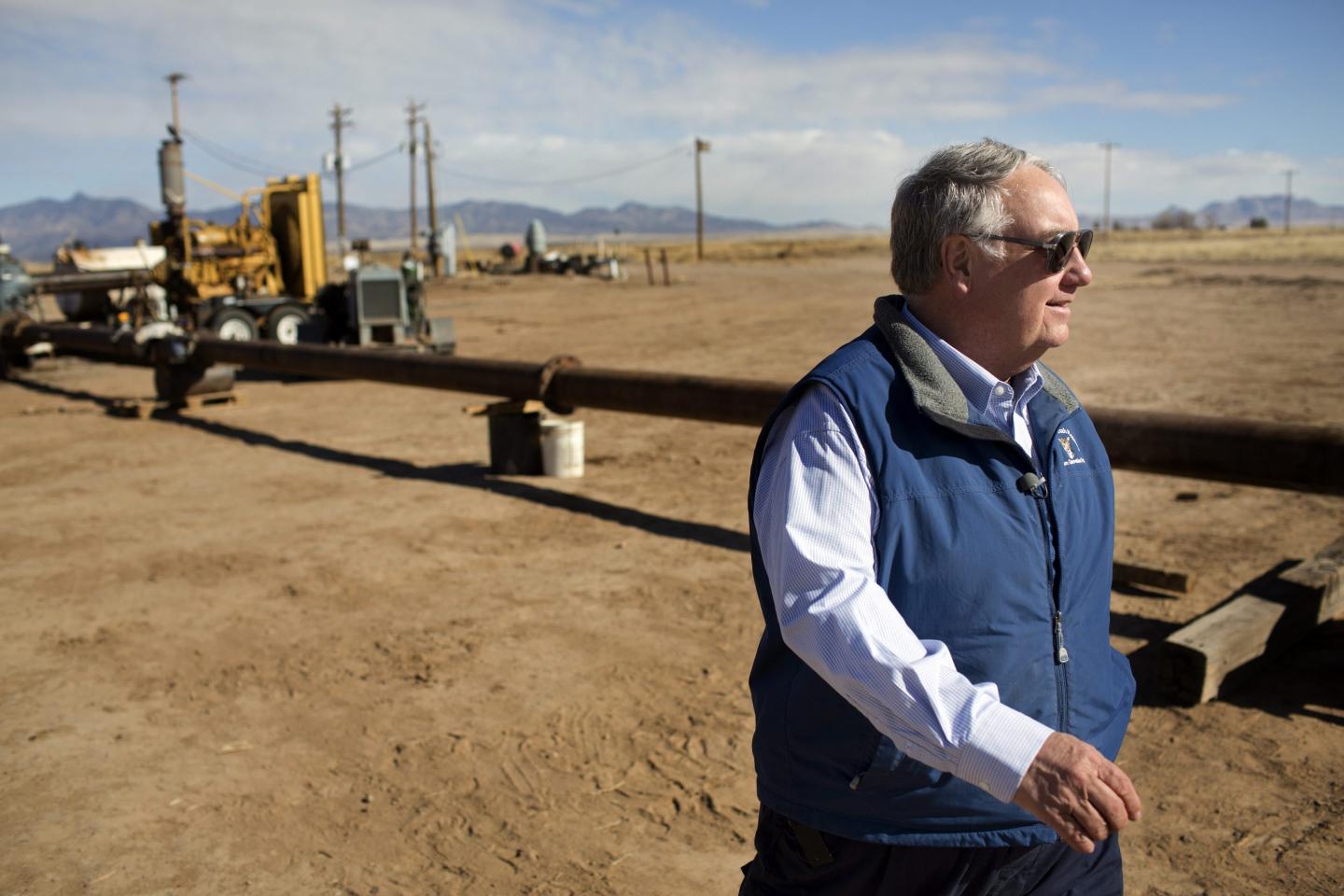 Howard Buffett, president of Buffett Farms Inc., walks on his foundation's farm in Willcox, Arizona, U.S., on Saturday, Jan. 12, 2013.