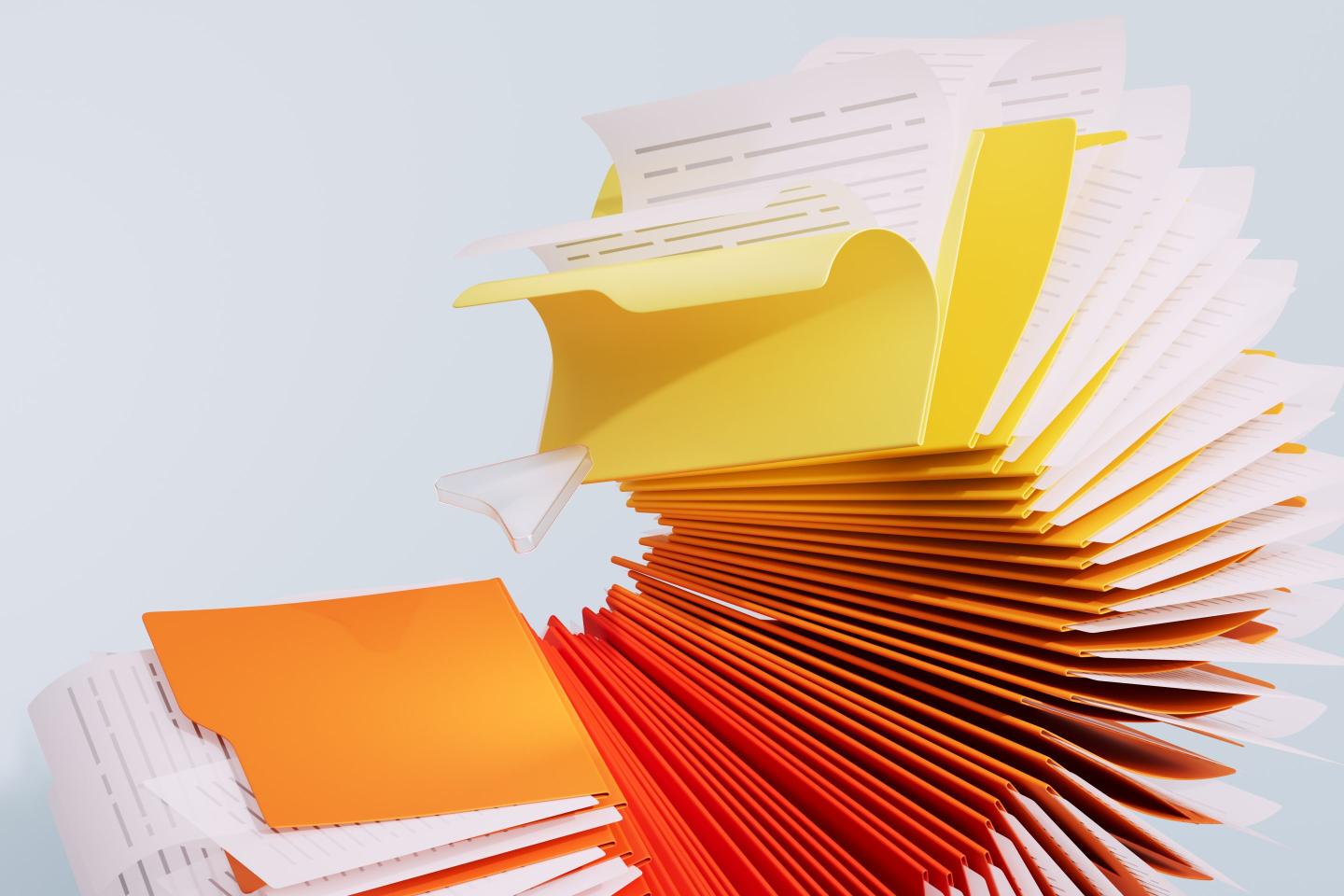 An accordion of files.