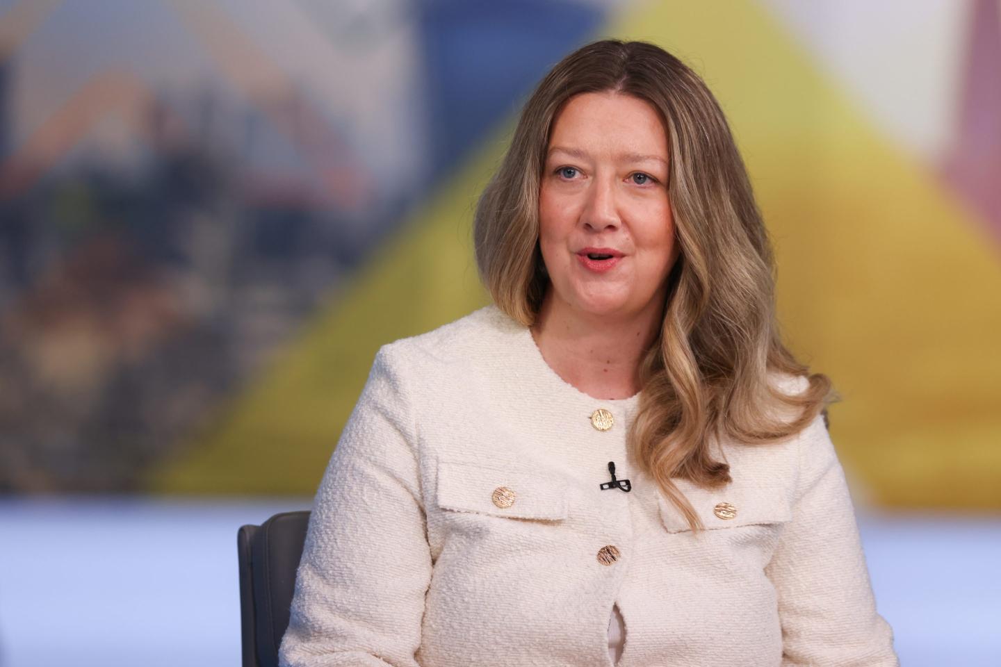 Picture of Pip White, head of EMEA North at Anthropic, during a Bloomberg Television interview in London, UK