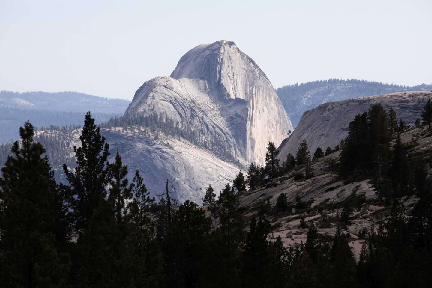 The backside view of Half Dome from Olmsted Point in Yosemite Valley National Park.
