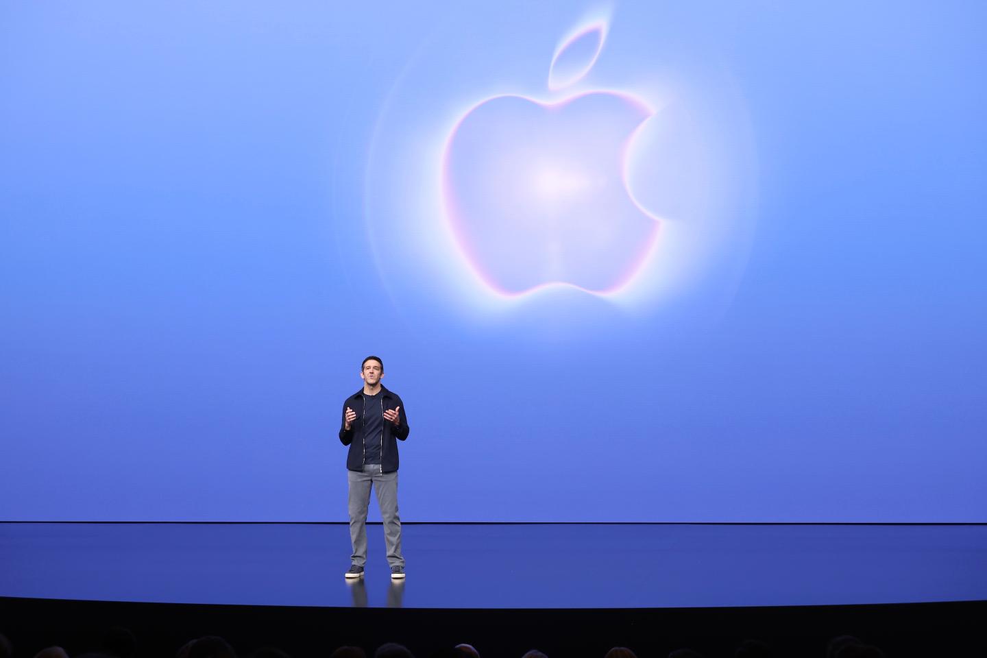 Apple CEO John Ternus speaks during the keynote address at Apple’s corporate headquarters, Sept. 9, 2026.