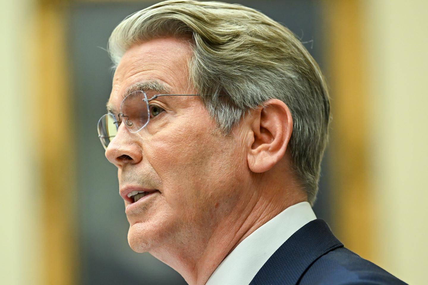 Scott Bessent, US treasury secretary, during a House Financial Services Committee hearing in Washington, DC.