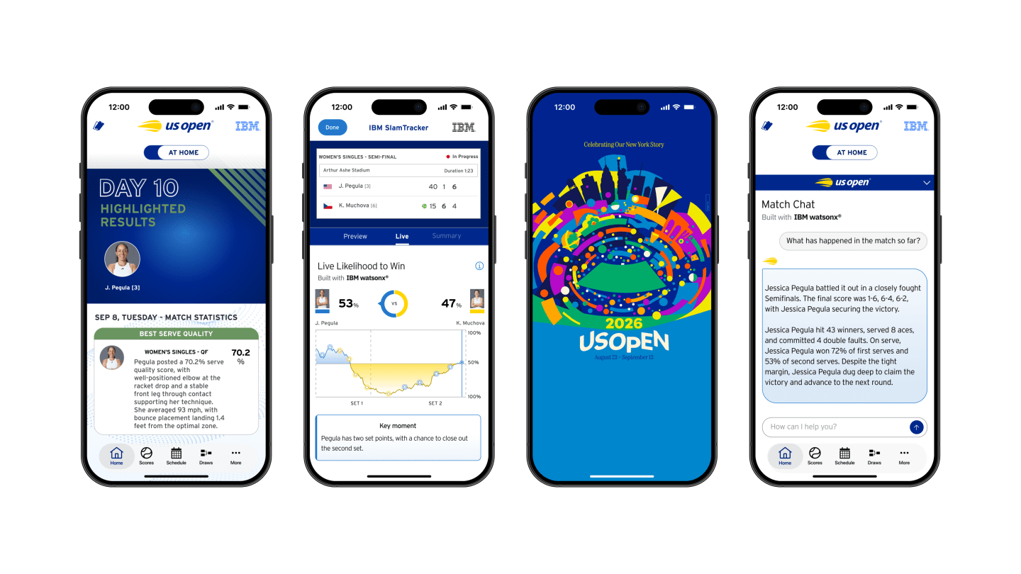 An example of the serve quality feature and other 2026 additions to the US Open app.