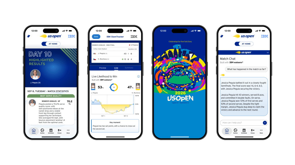 An example of the serve quality feature and other 2026 additions to the US Open app.