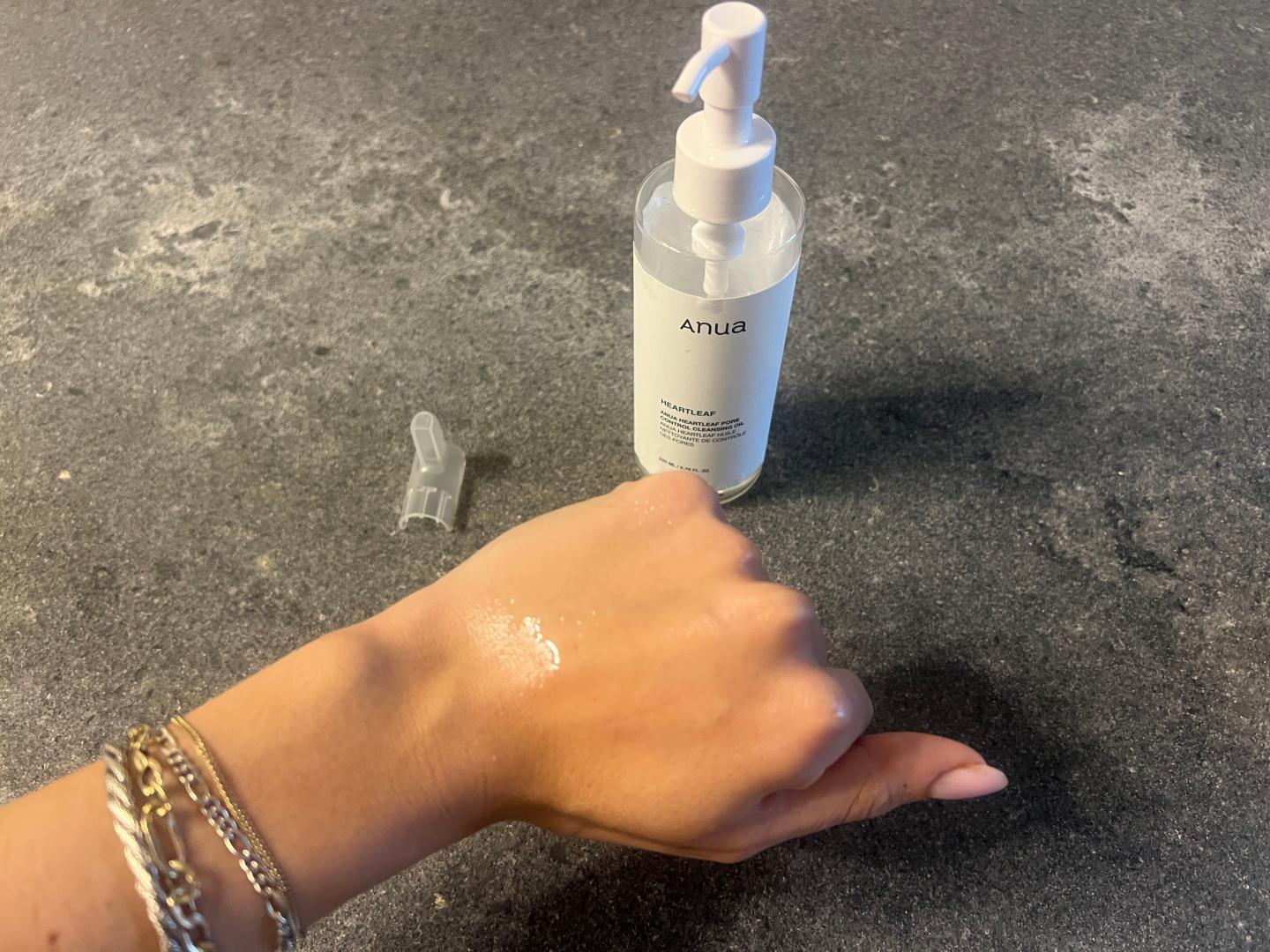 Our tester with best oil cleanser