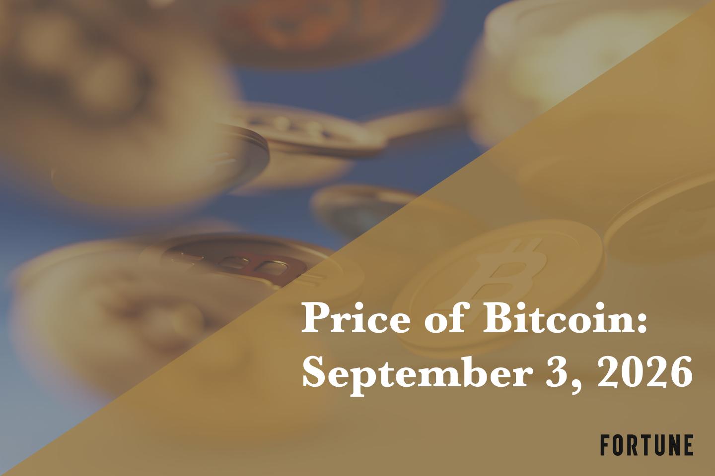 Current price of Bitcoin for Sept. 3, 2026