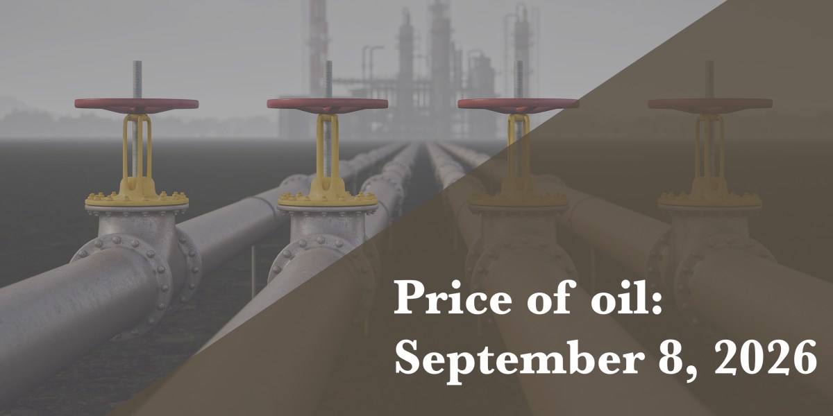 Current price of oil as of September 8, 2026