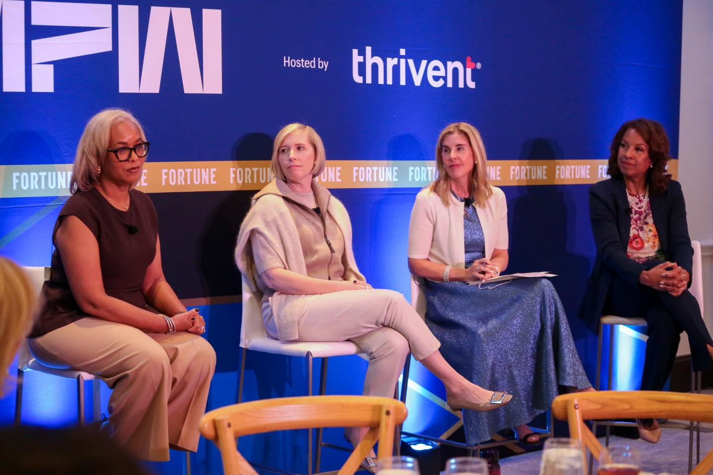 Kelly Baker, executive vice president and CHRO of Thrivent;
Hayden Brown, president and CEO of Upwork; Jenna Fisher, managing director of Russell Reynolds Associates; and
Toni Townes-Whitley, former Fortune 500 CEO and Nasdaq board director discuss the challenges women face in advancing to the C-suite.