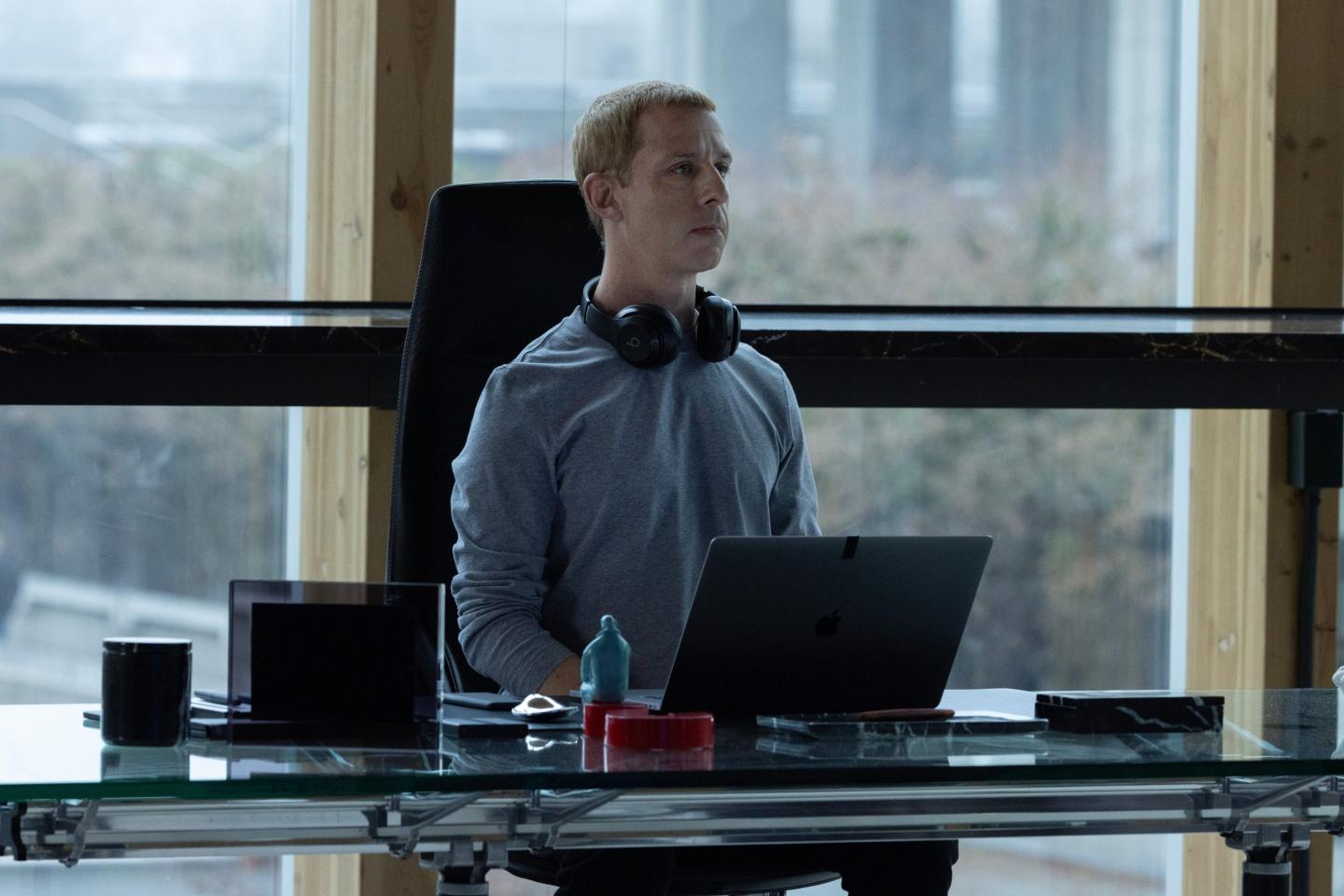 Jeremy Strong as Mark Zuckerberg, in a scene from "The Social Reckoning."
