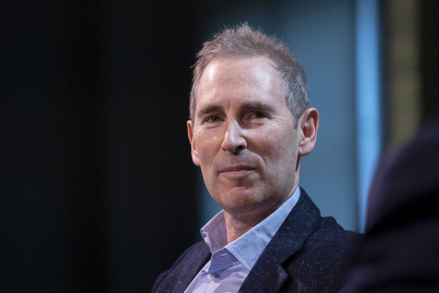Amazon CEO Andy Jassy speaks at an event.