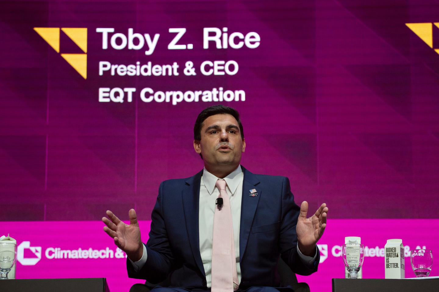 Toby Rice, president and chief executive officer of the EQT Corp., speaks at the Gastech Conference in Houston, Texas, US, on Wednesday, Sept. 18, 2024.