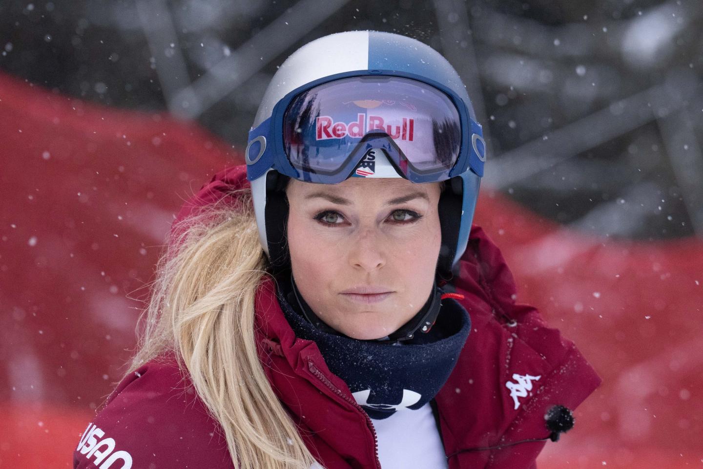 Lindsey Vonn of Team United States inspects the course during the Audi FIS Alpine Ski World Cup Women's Downhill.