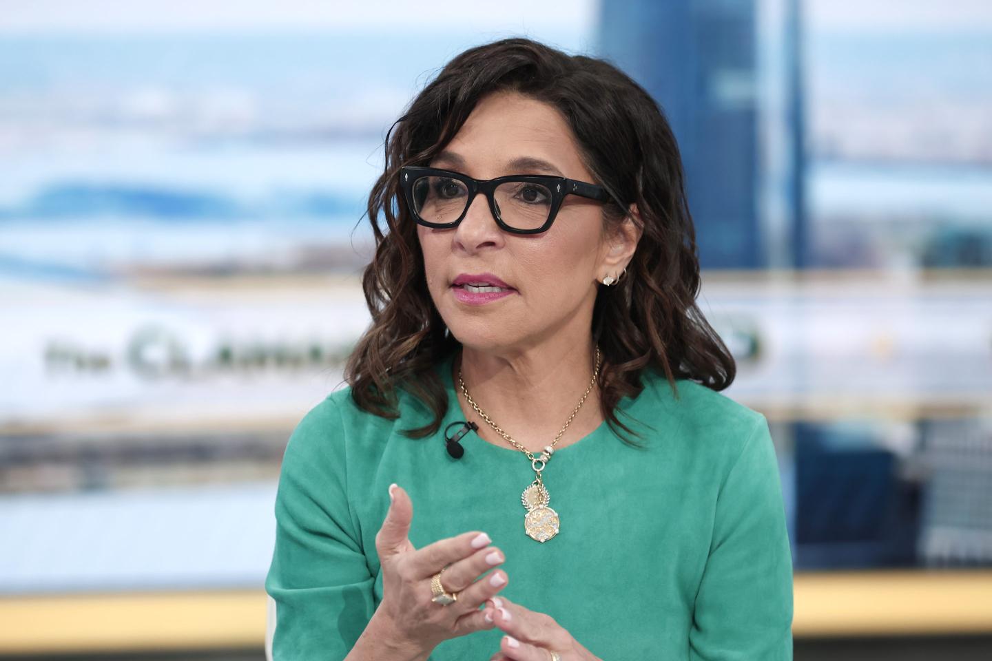 Linda Yaccarino wearing a green top