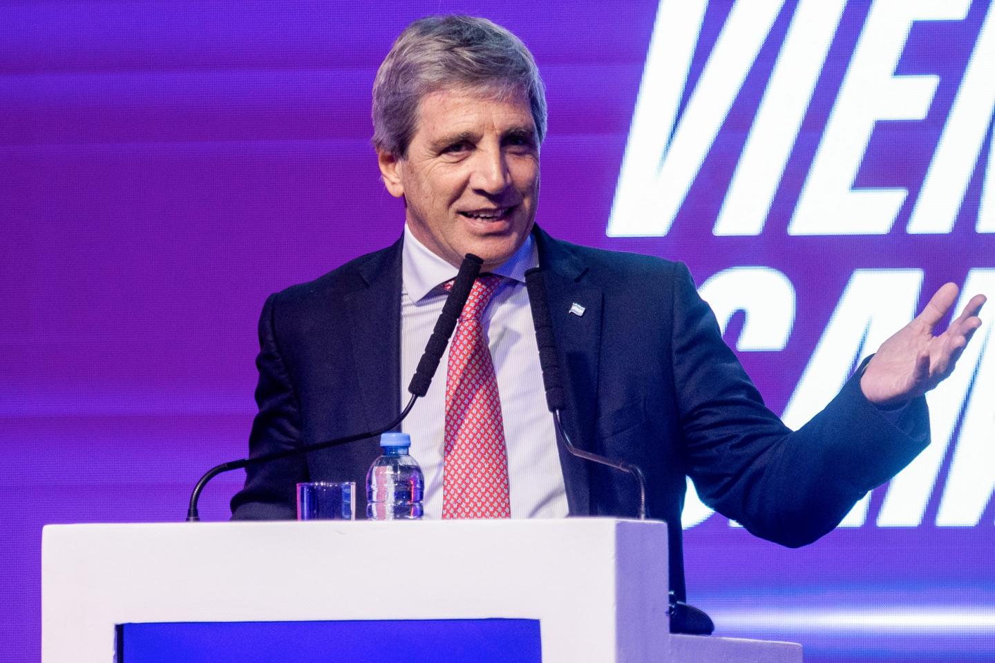 Luis Caputo, Argentina's economy minister, speaks during the Winds of Change Latin America Summit in Buenos Aires, Argentina.