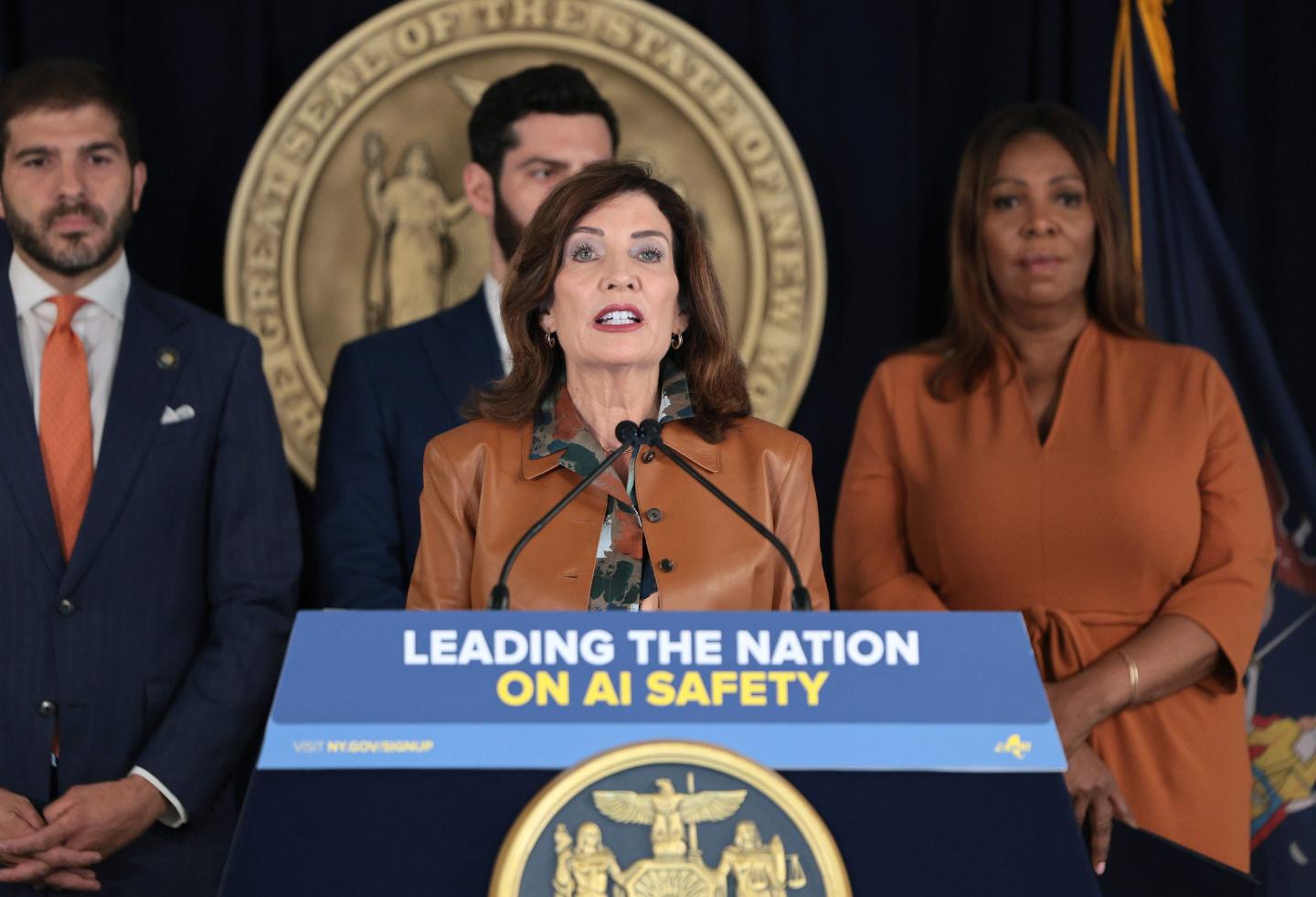 Gov. Hochul signed two bills that would ban AI chatbots from posing as humans.