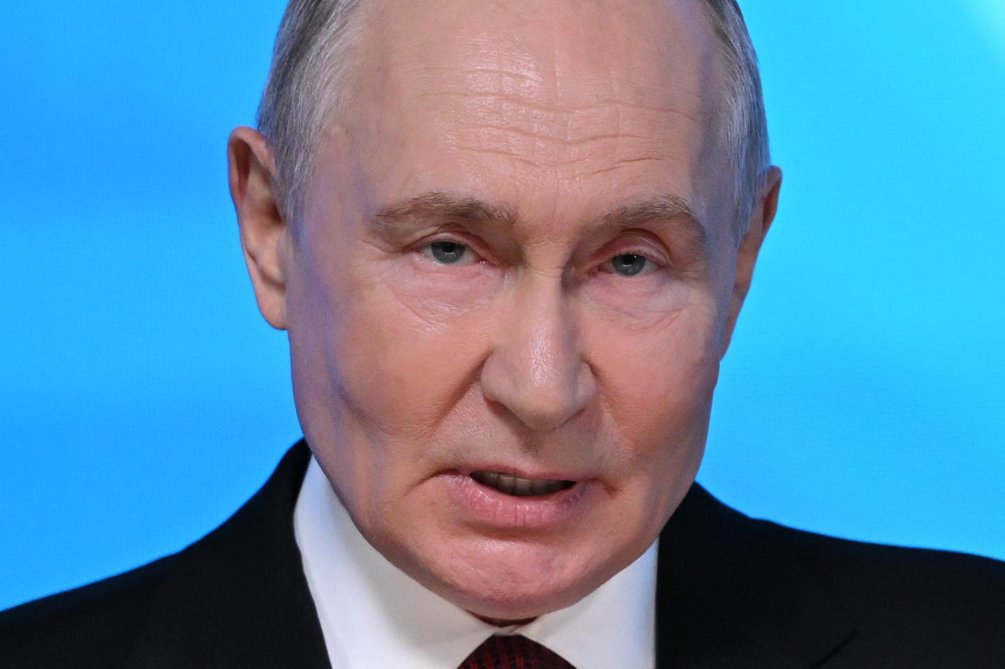 Russia's President Vladimir Putin addresses the audience during the Valdai Discussion Club meeting in Moscow.