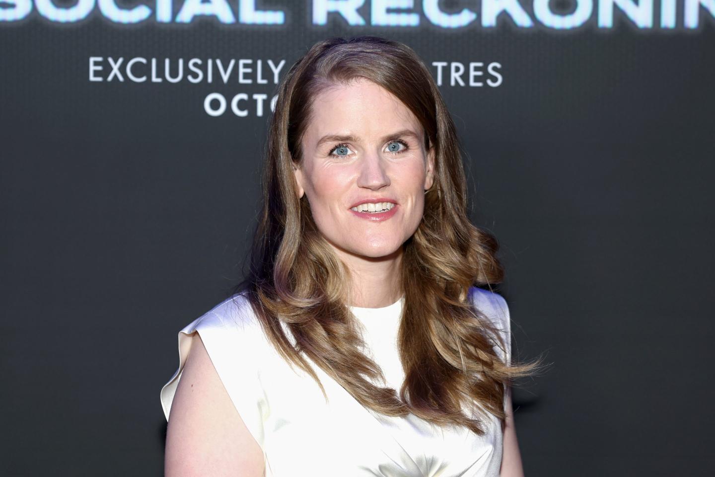 Frances Haugen, who blew the whistle on Facebook's research into the harms its own products caused, at the premier of 'The Social Reckoning,' a new Aaron Sorkin film about her decision to leak internal Facebook documents to the Wall Street Journal.