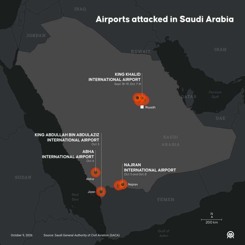 Attack on Saudi airport kills 12 people and wounds more than 300—the deadliest strike in any Gulf Arab country since the start of the Iran war