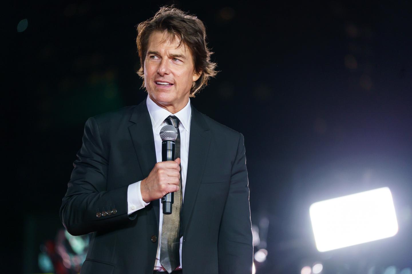 Tom Cruise speaks during the "Digger" Japan Premiere on October 06, 2026 in Tokyo, Japan. 
