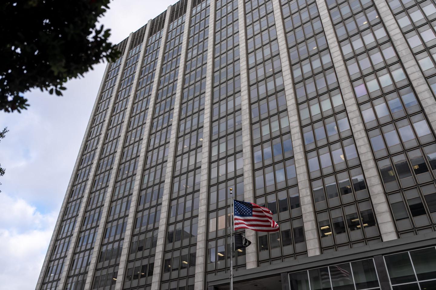 The Phillip Burton Federal Building and US Courthouse during a detention hearing for Abdulrahman Alfozan in San Francisco, California, US, on Monday, Oct. 19, 2026.