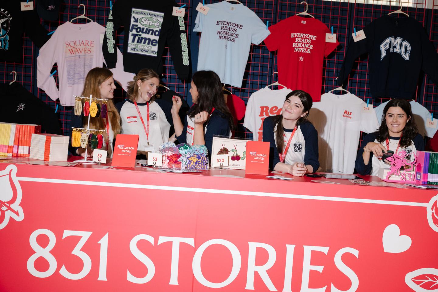 Romance readers lined up at 831 Stories' inaugural Rom Con, spending money on merch and more books.