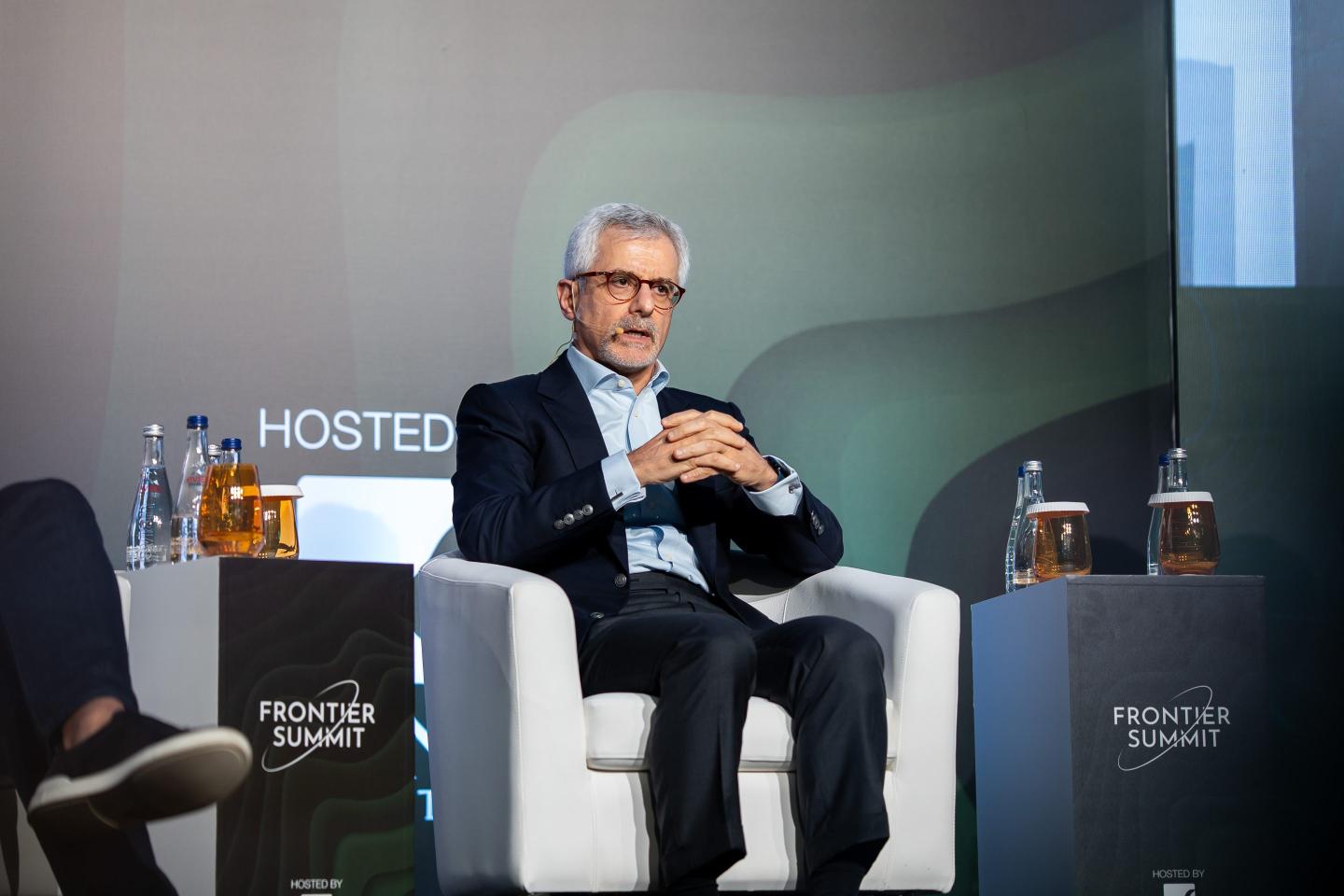 Karim Sabbagh, managing director of Space42, speaking at the Frontier Summit in Abu Dhabi this week